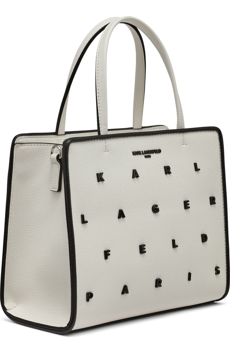 KARL LAGERFELD PARIS Maybelle Satchel, Alternate, color, White/Black
