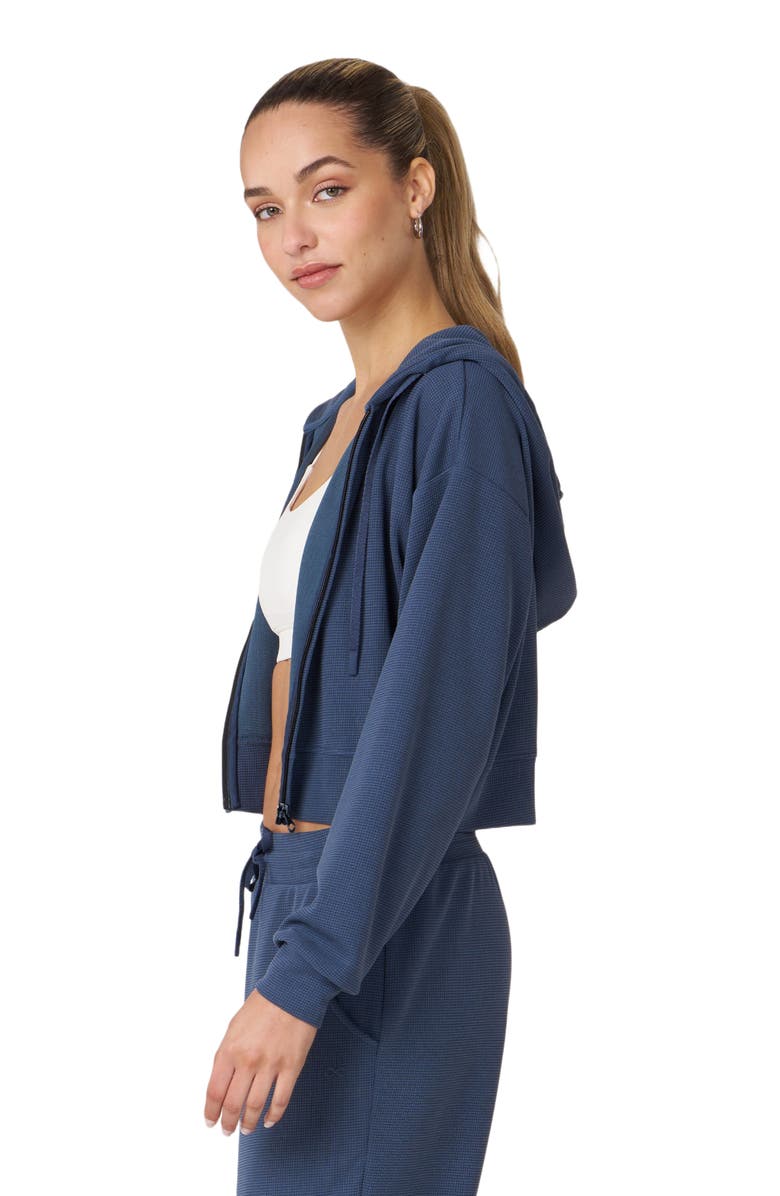 Rebody Active Retreat Waffle Zip Up Jacket, Alternate, color, Navy