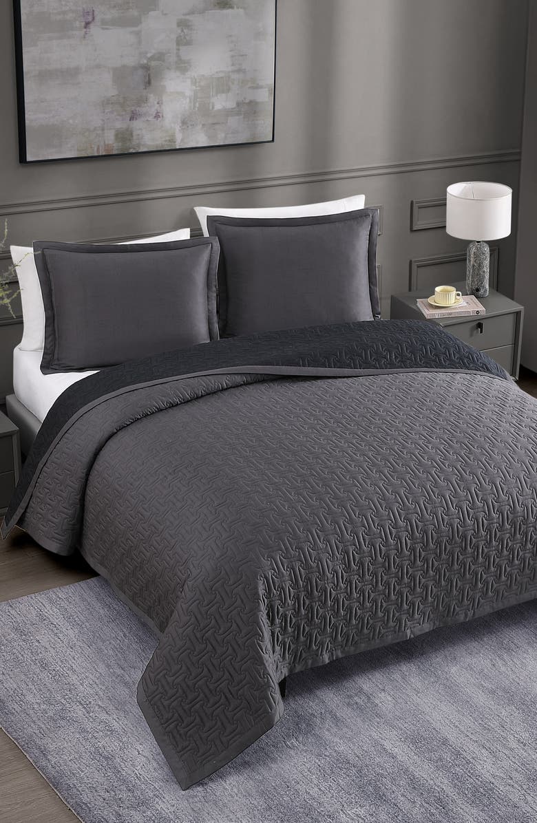 Bebejan Reversible Textured Cotton Sateen Coverlet Set, Alternate, color,