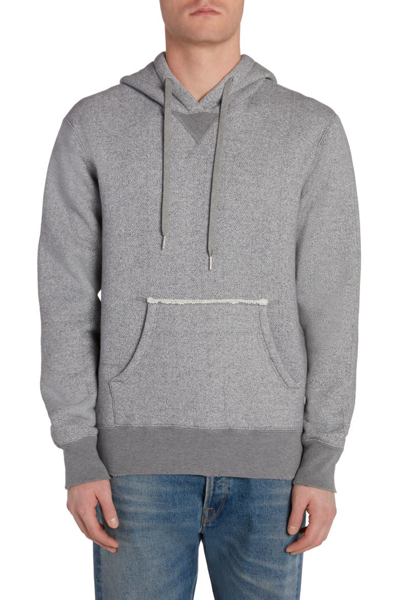 Journey Mélagne Cotton Blend Hoodie, Main, color, GREY MELANGE/ HERITAGE WHITE