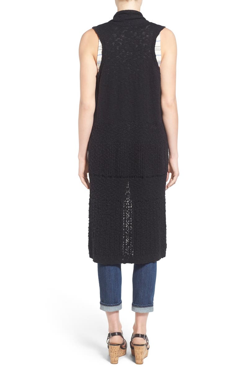 Caslon<sup>®</sup> Mixed Stitch Long Sweater Vest, Alternate, color, 