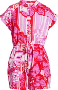 SUGARLIPS Barba Tropical Petrie Button Up Romper