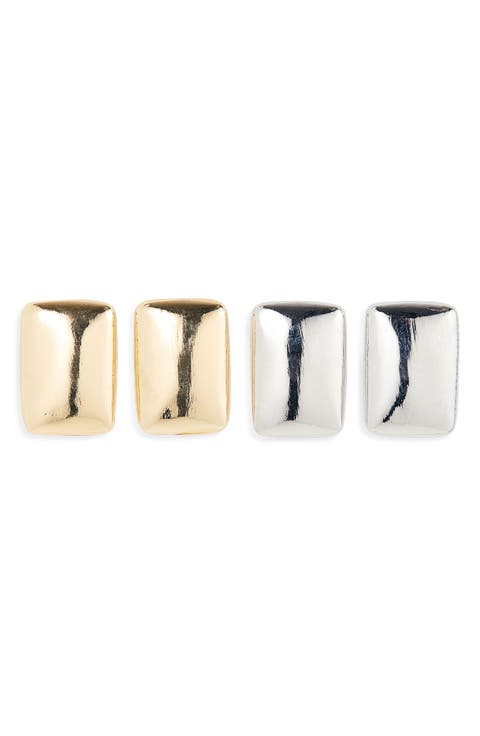 2-Pack Rectangular Stud Earrings