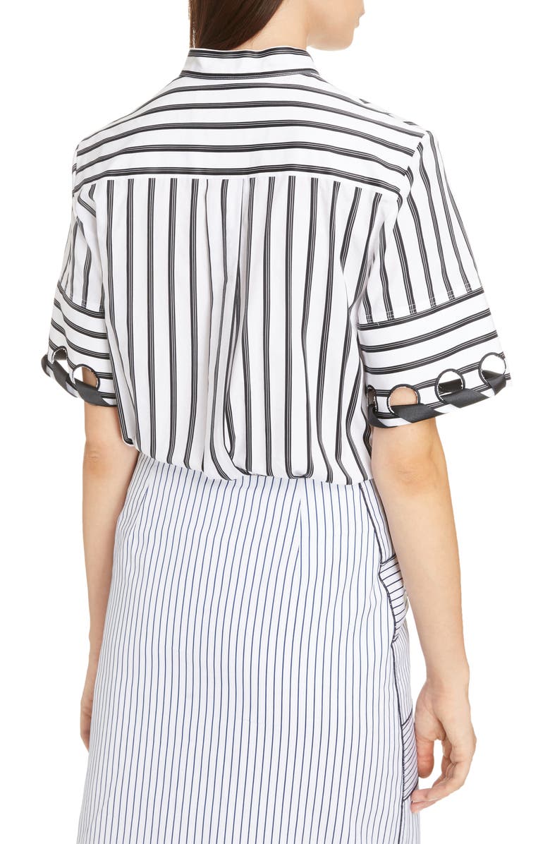 Victoria, Victoria Beckham Laced Sleeve Shirt, Alternate, color,