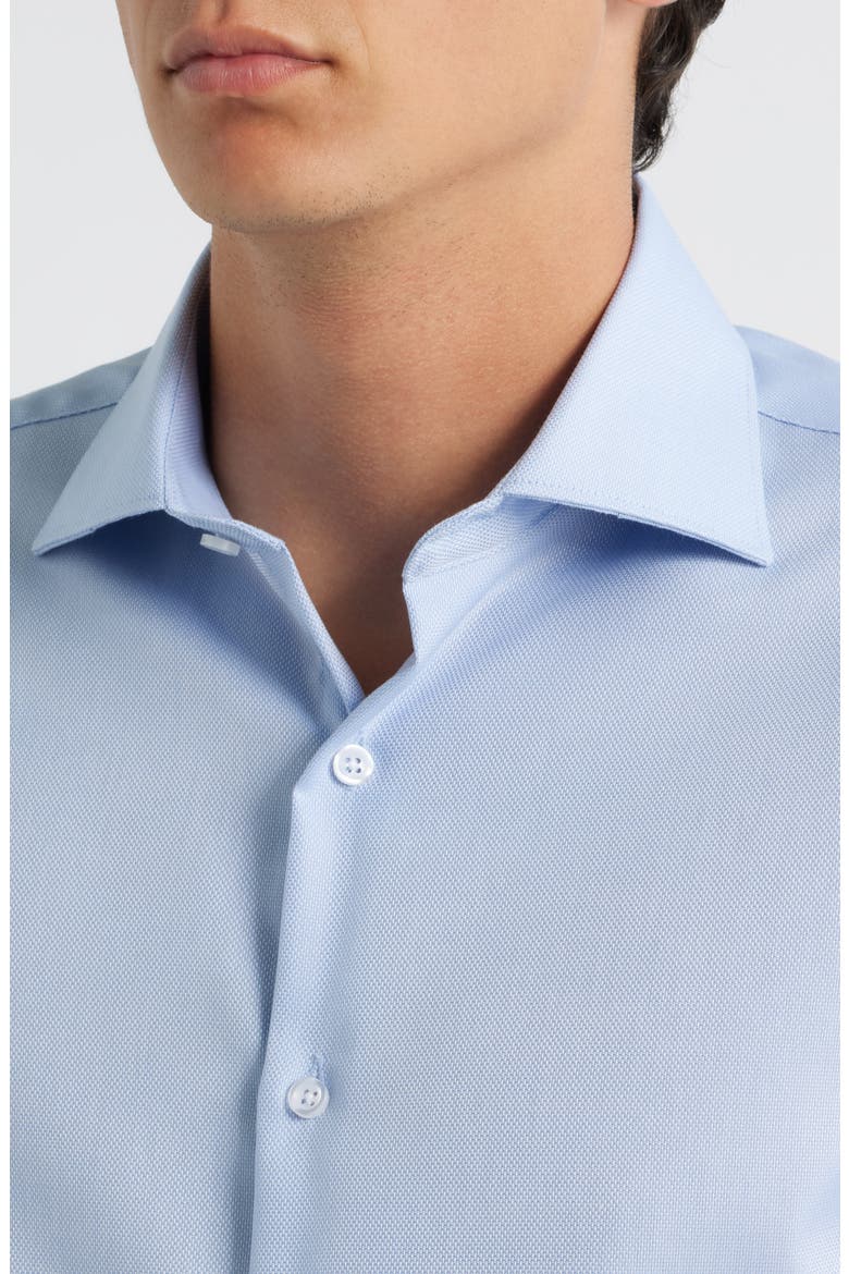 Trim Fit Cotton Twill Dress Shirt, Alternate, color, LIGHT BLUE