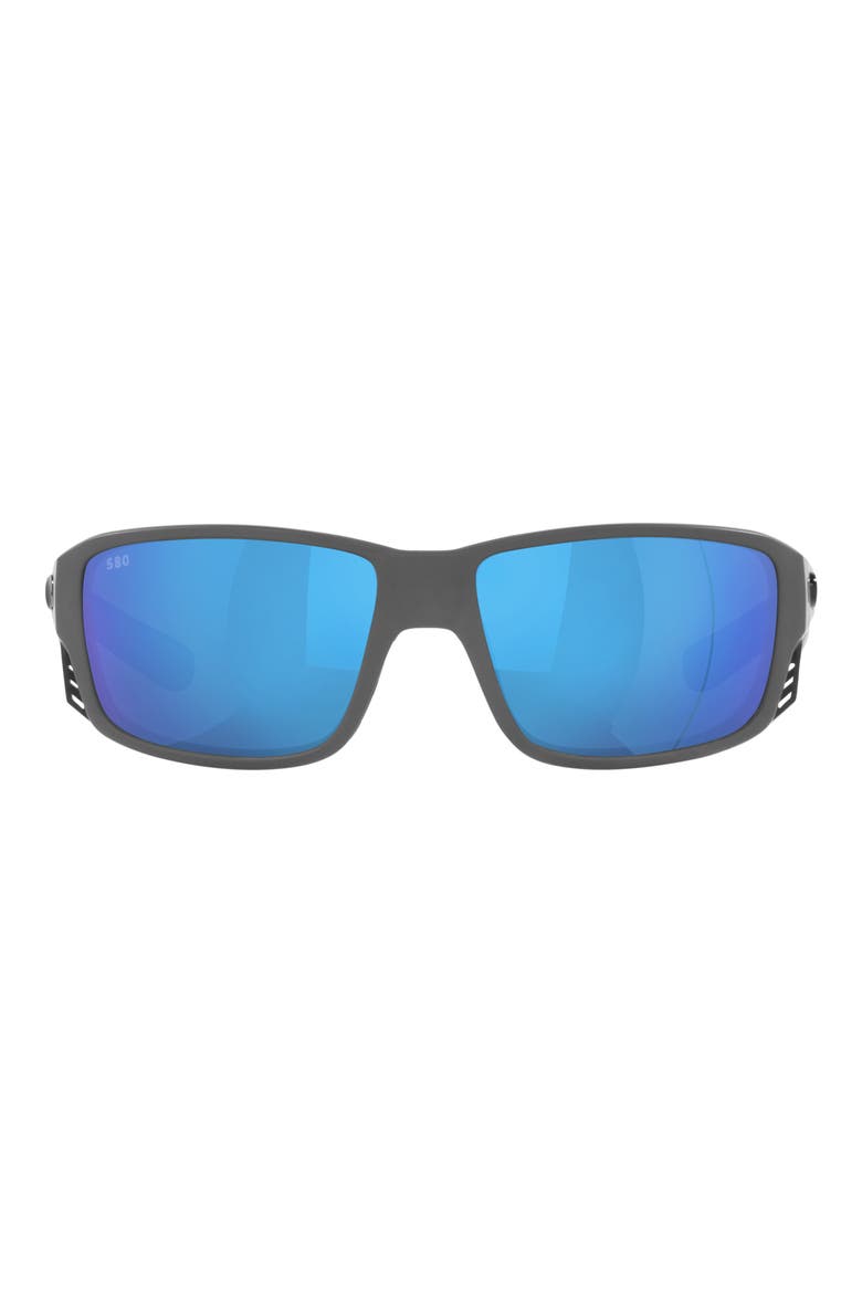 Pargo 60mm Mirrored Polarized Square Sunglasses, Main, color, MATTE GRAY