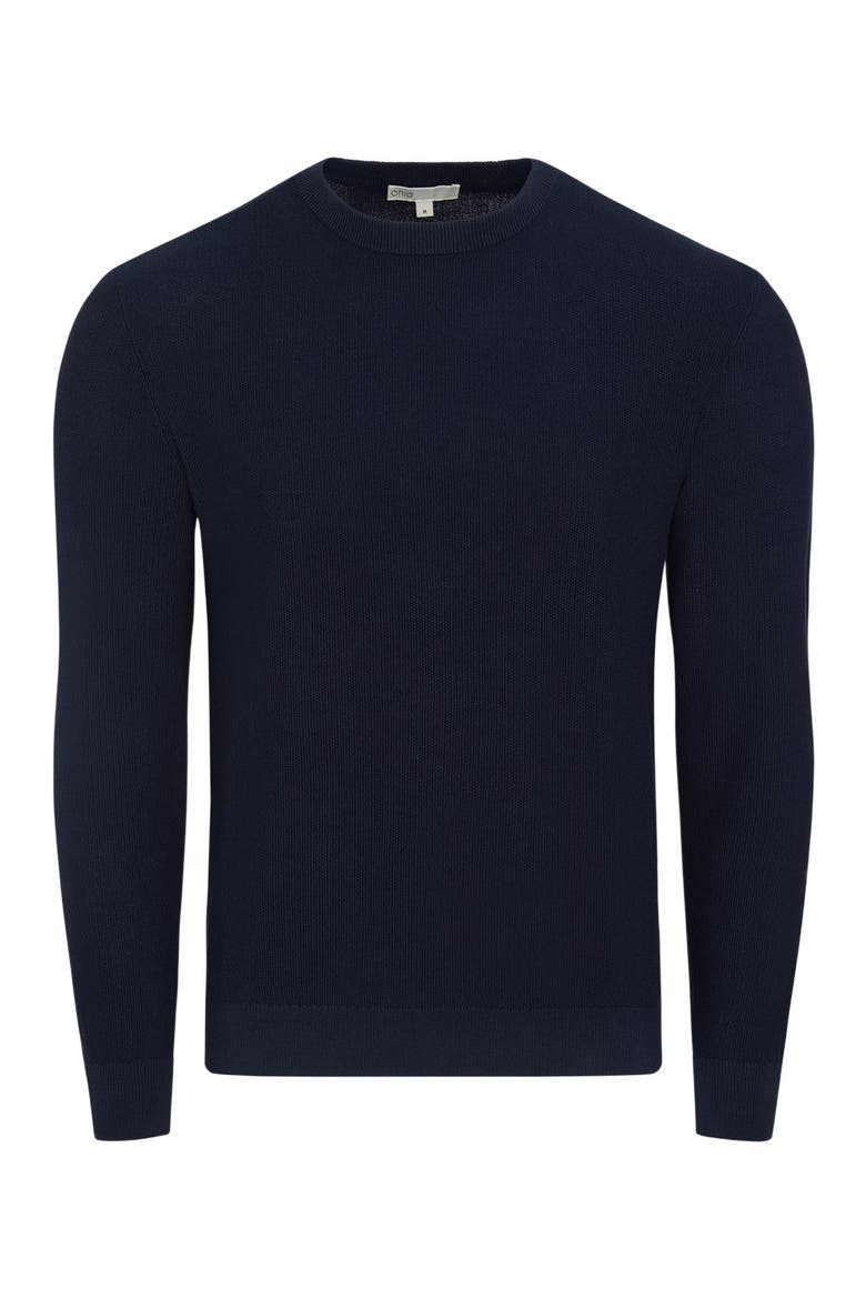 Pique Crewneck Sweater, Alternate, color, MIDNIGHT