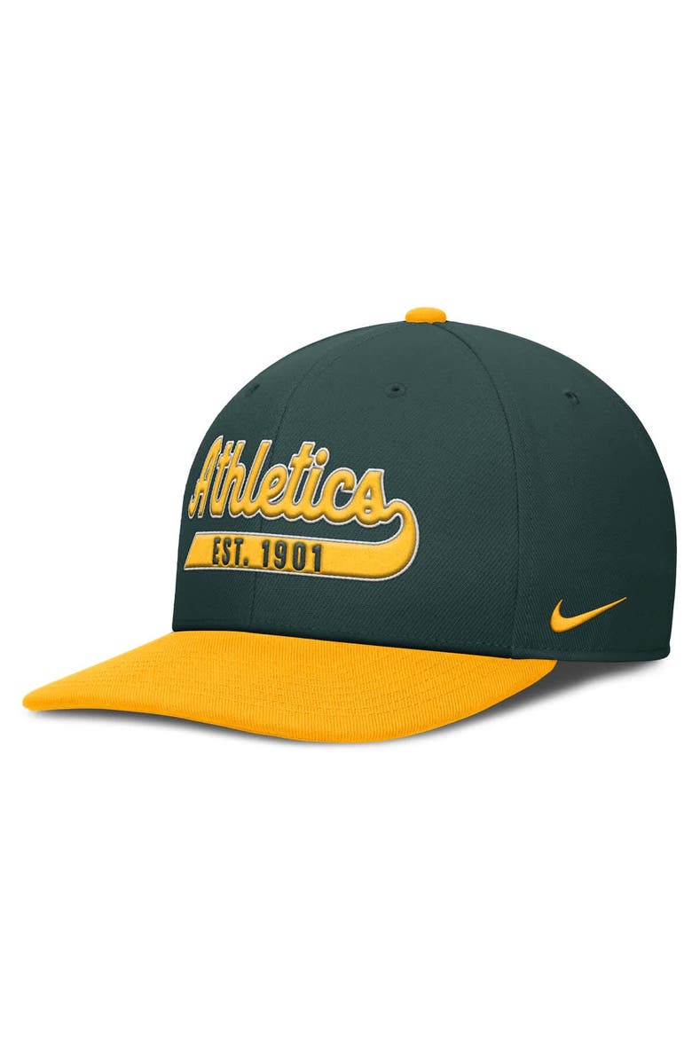 Nike Men's Nike Green/Gold Athletics Pro Performance Snapback Hat, Alternate, color, Green