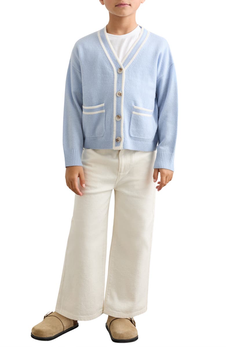 Reiss Kids' Eloise Pocket Wool & Cashmere Blend Cardigan, Alternate, color, Pale Blue