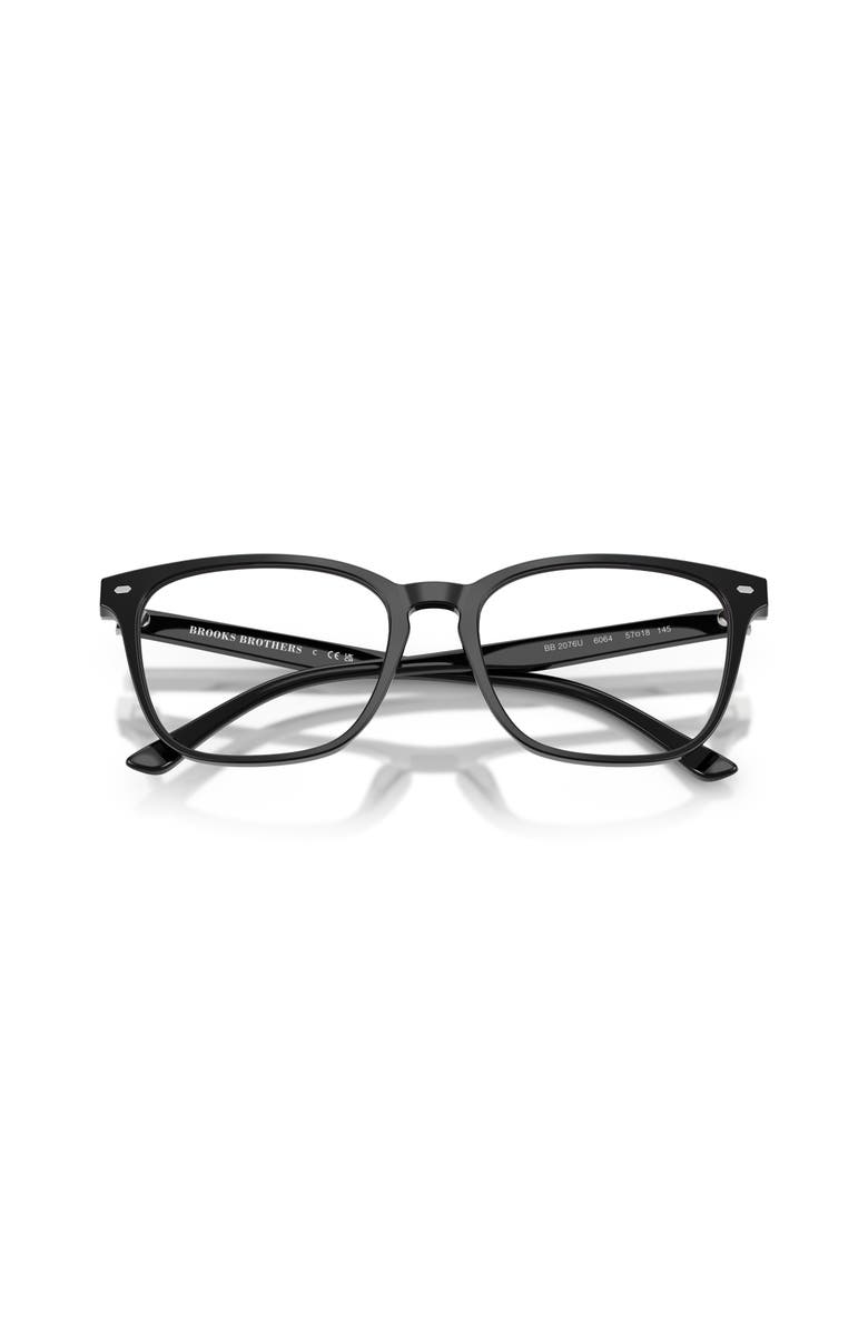 Brooks Brothers 57mm Square optical glasses, Alternate, color, Black
