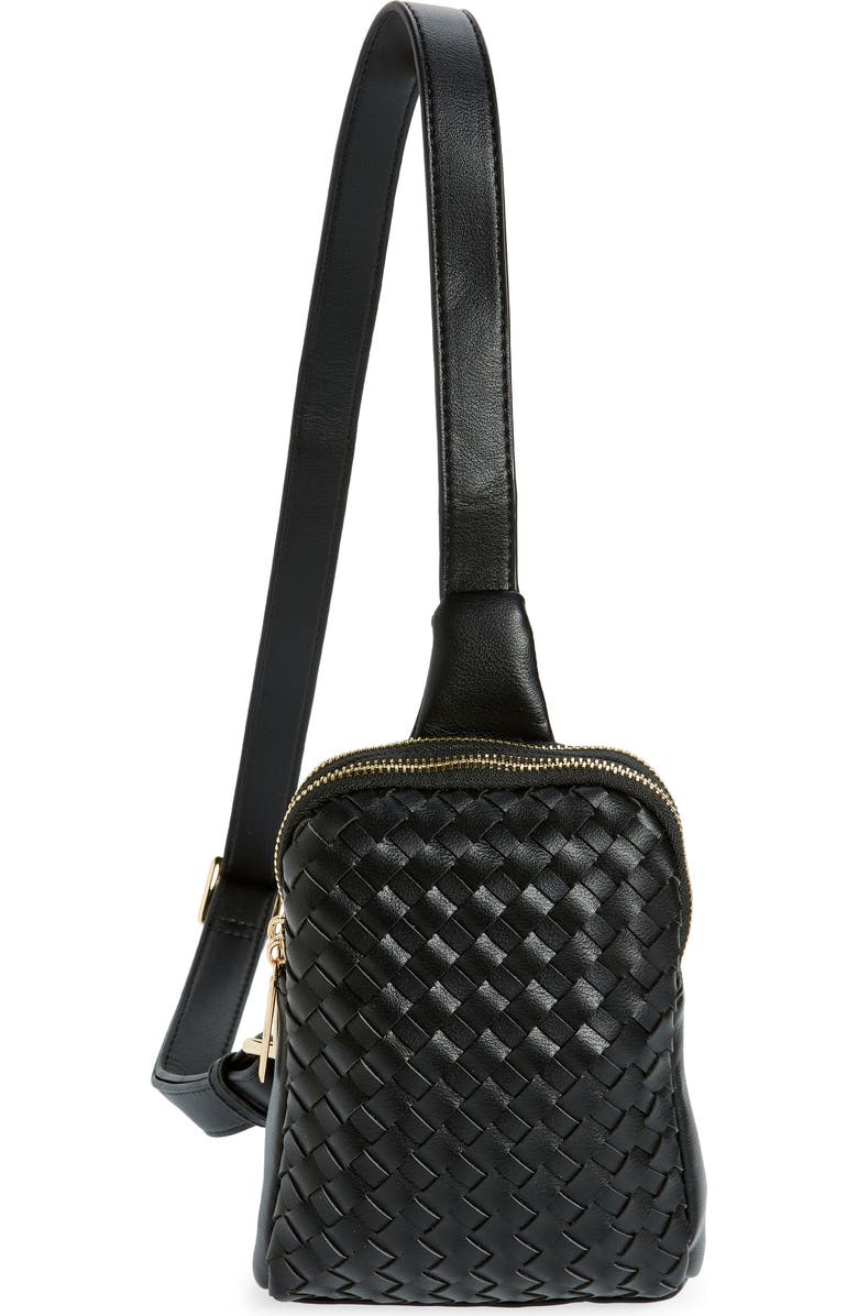 Mali + Lili Haley Basket Weave Vegan Leather Sling Bag, Main, color,