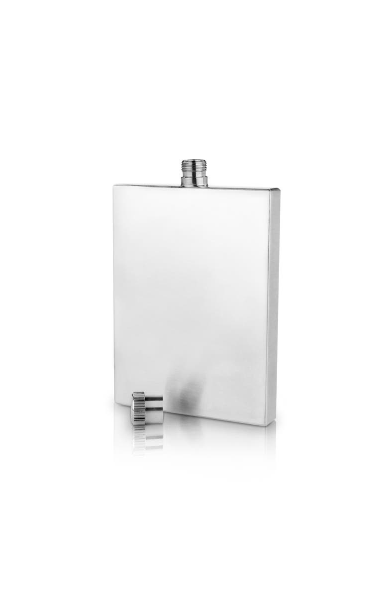 Viski Harrison 2 oz Slim Flask in Stainless Steel, Alternate, color, Silver