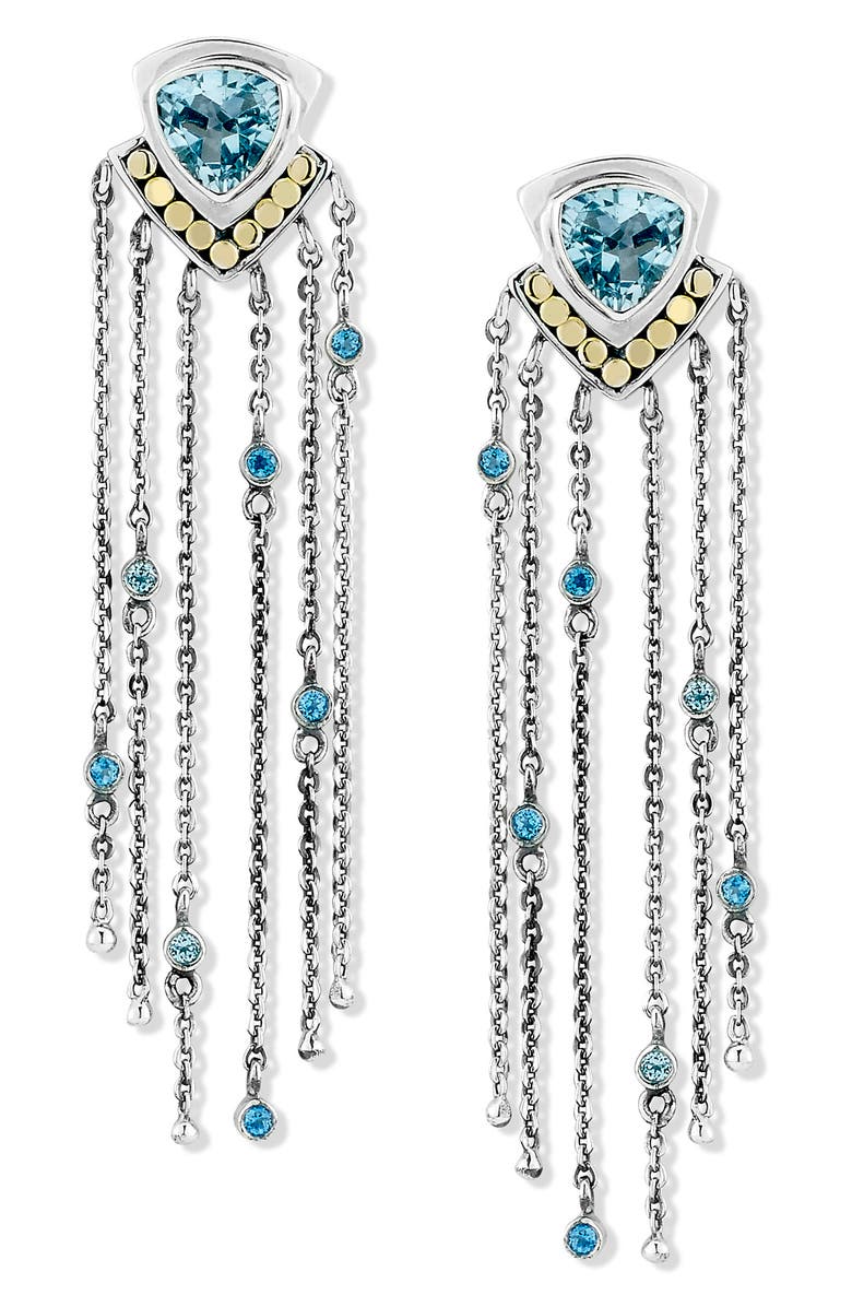 SAMUEL B. Blue Topaz Drop Earrings, Main, color, Blue