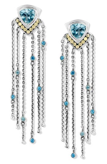 Samuel B. Blue Topaz Drop Earrings