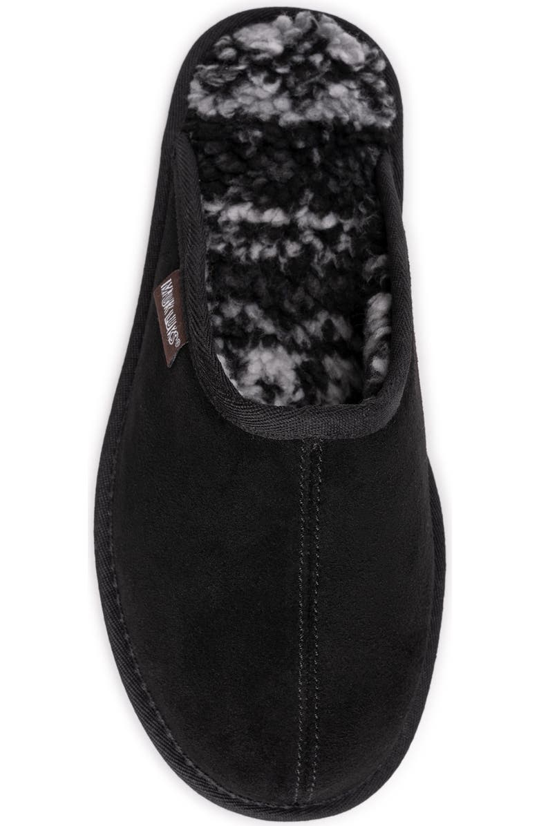 MUK LUKS Dave Faux Shearling Lined Suede Slipper, Alternate, color, Black