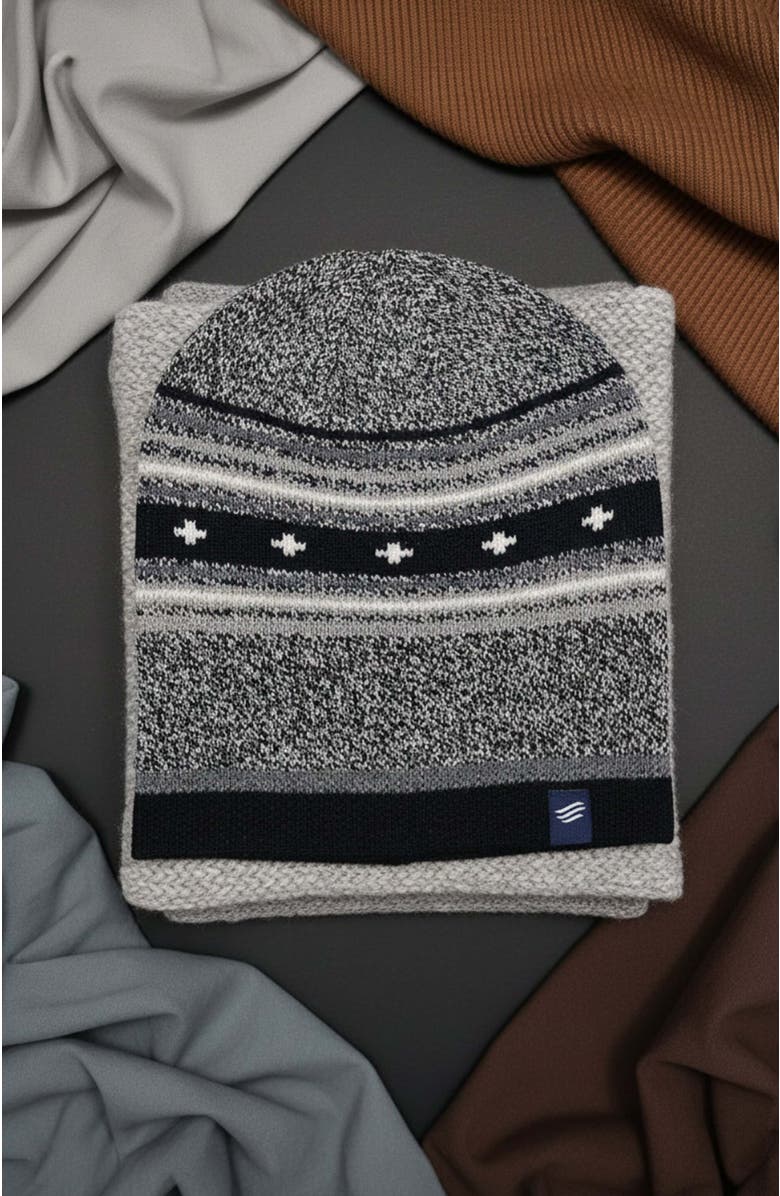 United By Blue The Merino Wool Slouchy Modern Fair Isle Beanie, Alternate, color, Black