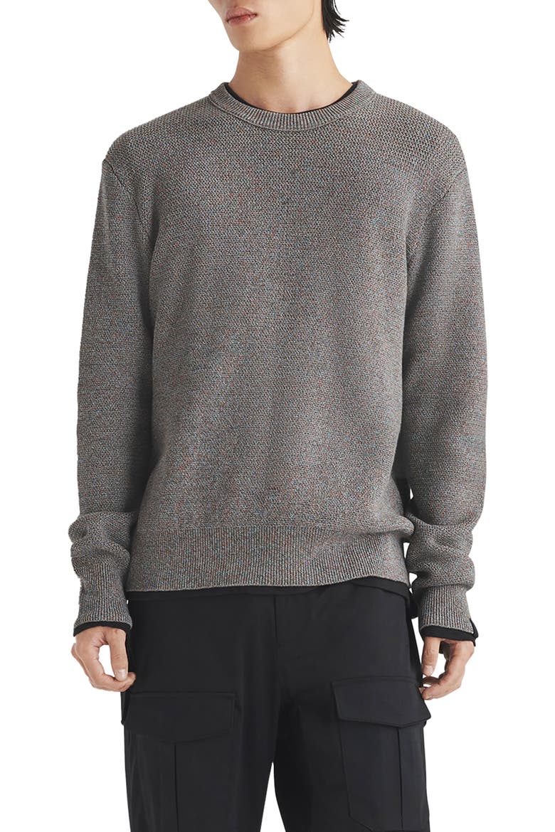 Dexter Marled Organic Cotton Blend Sweater, Main, color, GREY