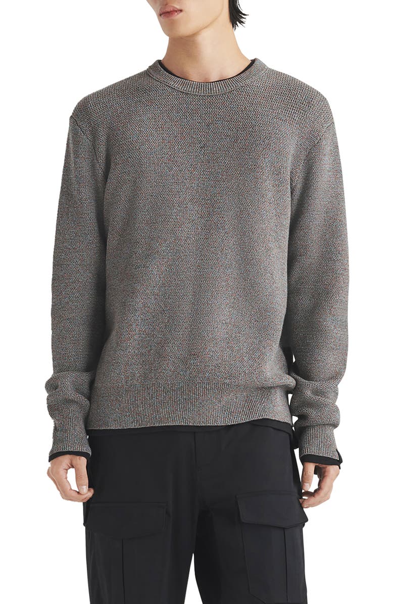 rag & bone Dexter Marled Organic Cotton Blend Sweater, Main, color, 