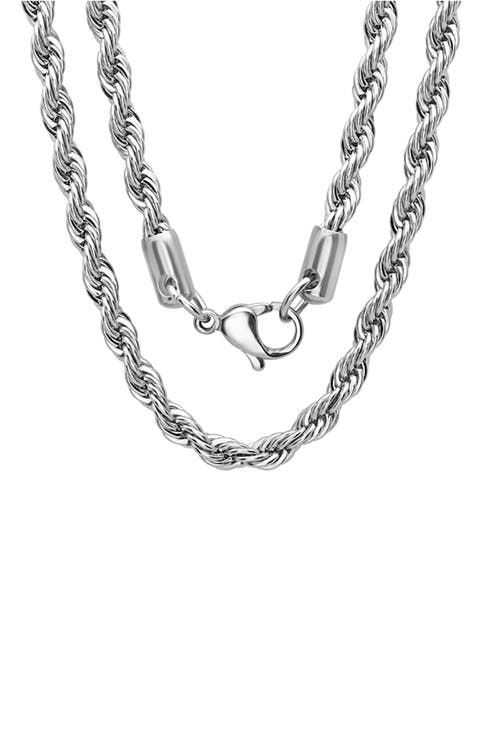 Men's Stainless Steel Rope Chain Necklace