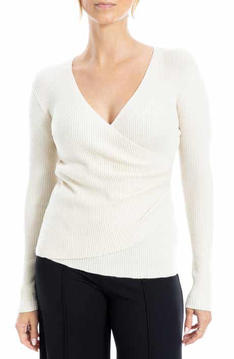 MAX STUDIO Faux Wrap Knit Sweater