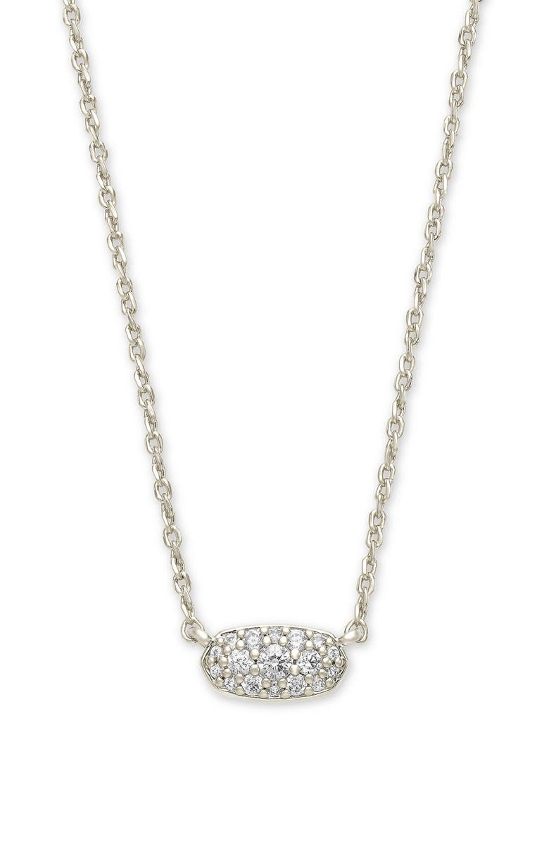 Kendra Scott Grayson Crystal Pendant Necklace, Alternate, color, Rhodium