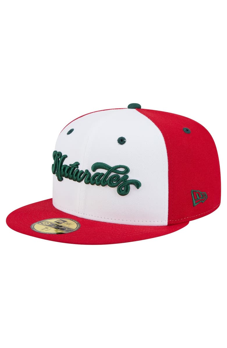 New Era Men's New Era White/Red Northwest Arkansas Naturals Copa de la Diversión 59FIFTY Fitted Hat, Main, color, White