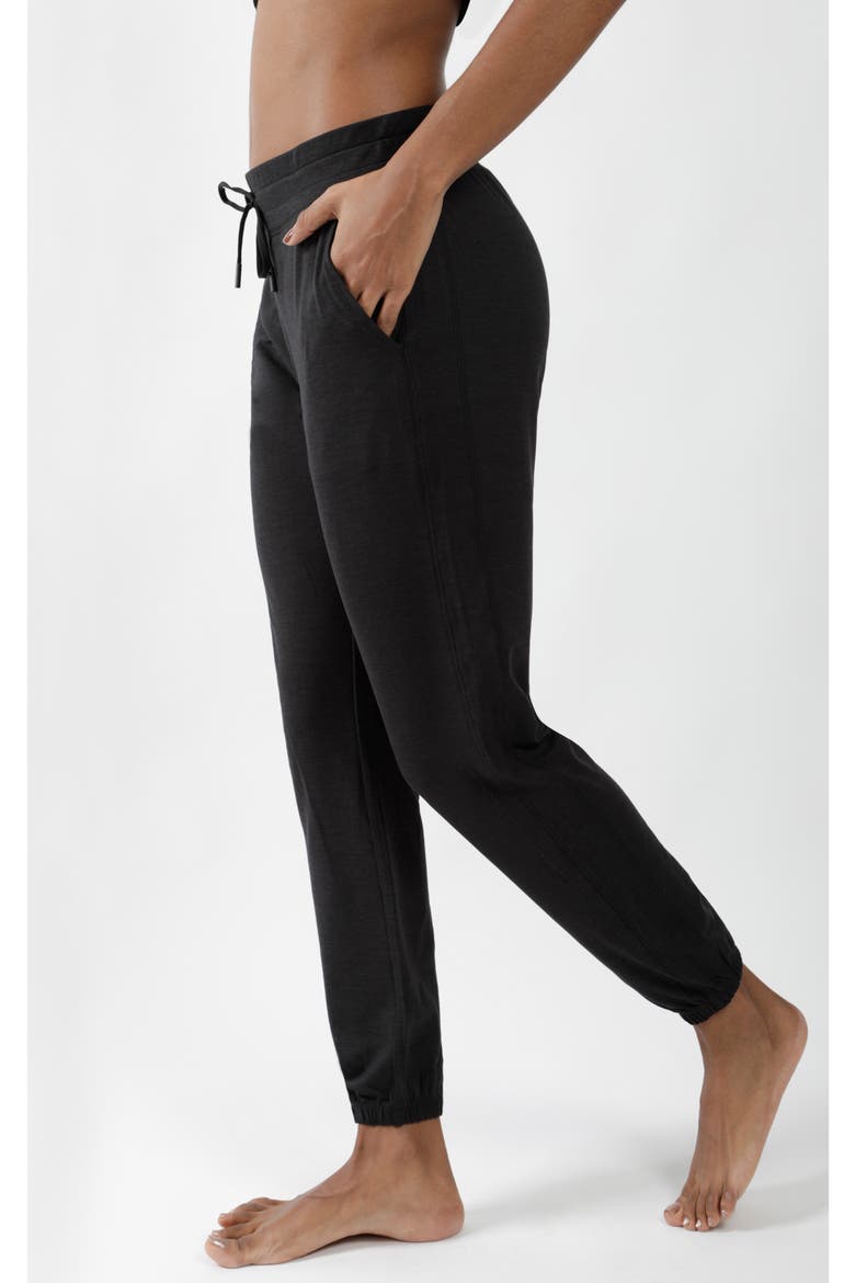 Heathered Slim Joggers, Alternate, color, HEATHER BLACK