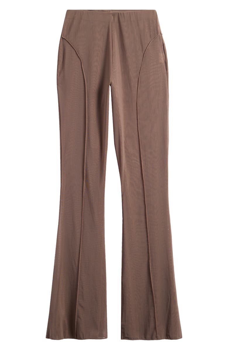 Mistress Rocks Flared Mesh Pants, Alternate, color, Dusty Brown