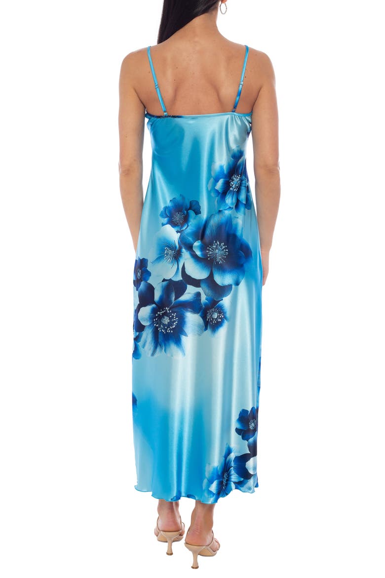 Cowl Neck Satin Slipdress, Alternate, color, ROYAL