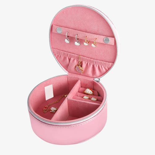 Hello Kitty Round Zip Around Jewelry Travel Storage In Pink