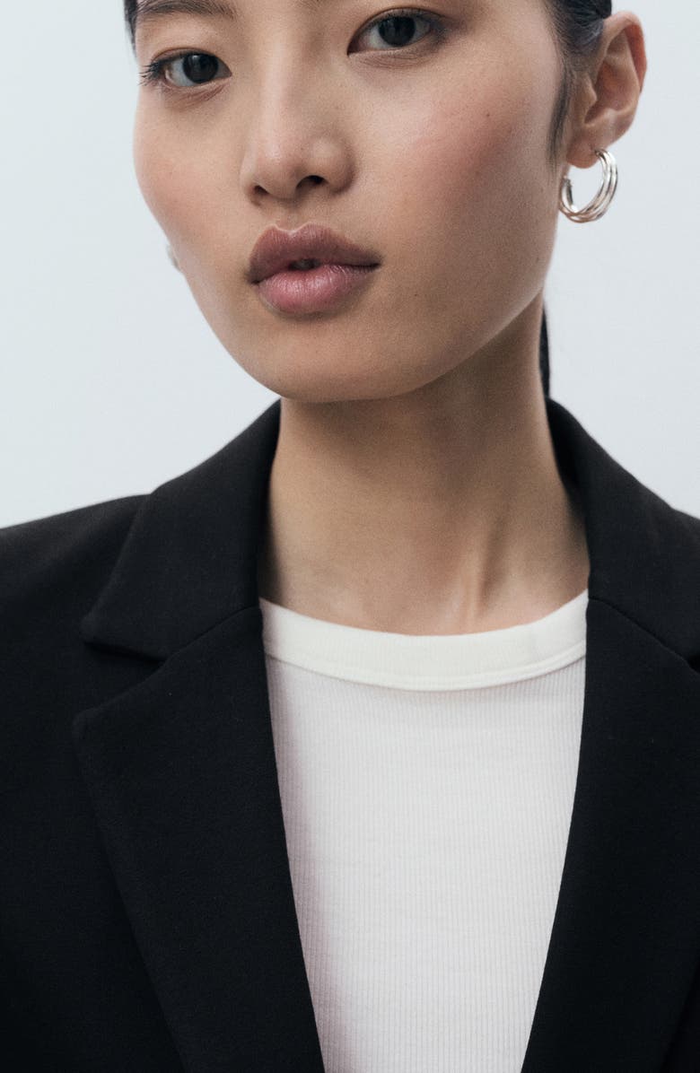 MANGO Fitted Suit Jacket, Alternate, color, Black