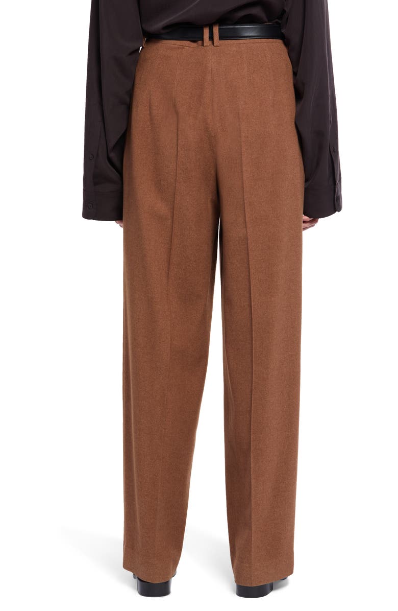 The Row Igor Pleated High Waist Silk & Cashmere Pants, Alternate, color,
