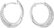 EFFY Sterling Silver Lab Grown Diamond Huggie Hoop Earrings