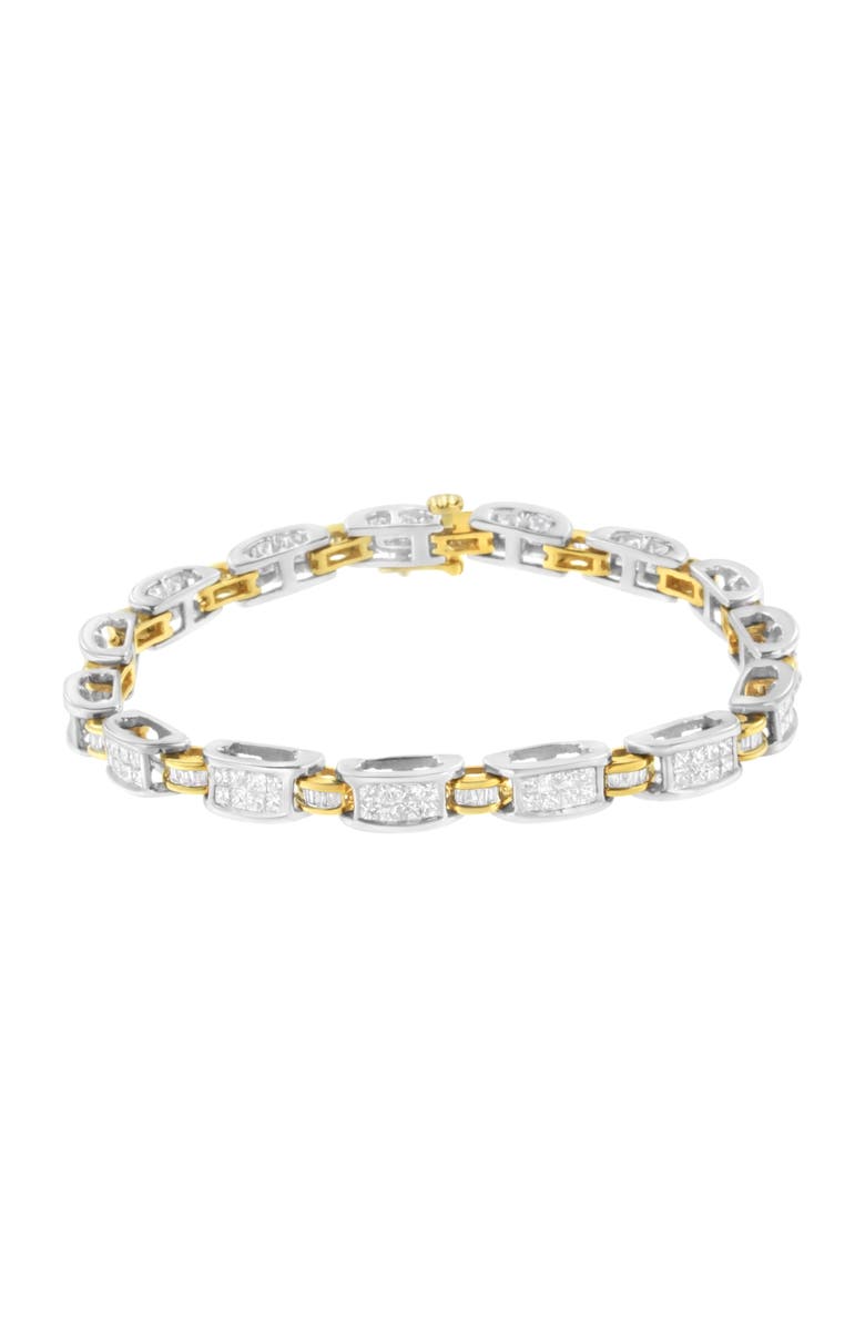 Haus of Brilliance 14K Two-Tone Gold 3.00 cttw Diamond Link Bracelet, Alternate, color, Yellow