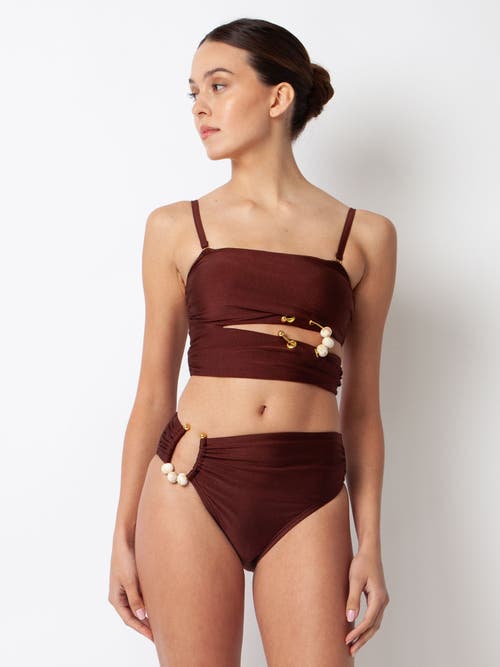 Villa Fresca Amara Bikini Swimsuit Top In Chocolate