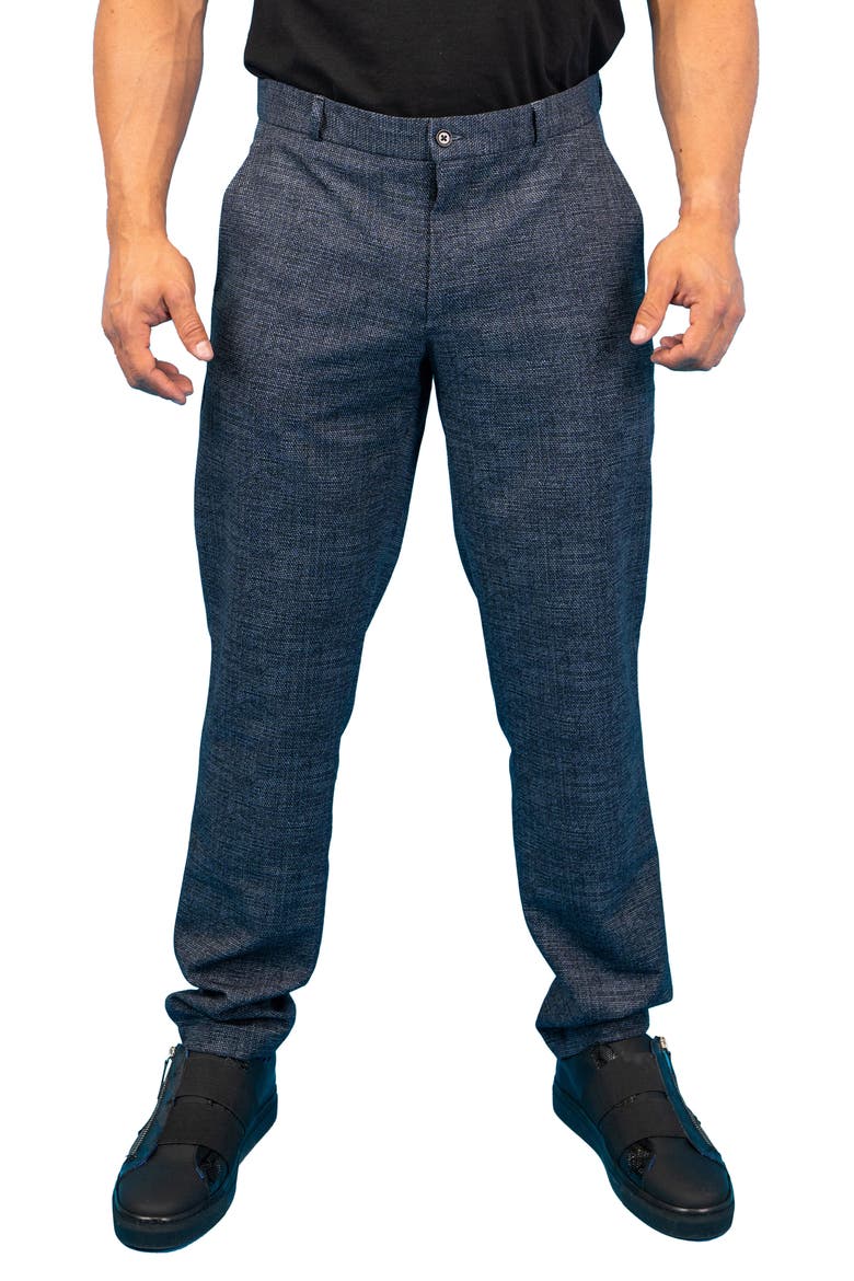 Waves Blue Stretch Flat Front Pants, Main, color, BLUE