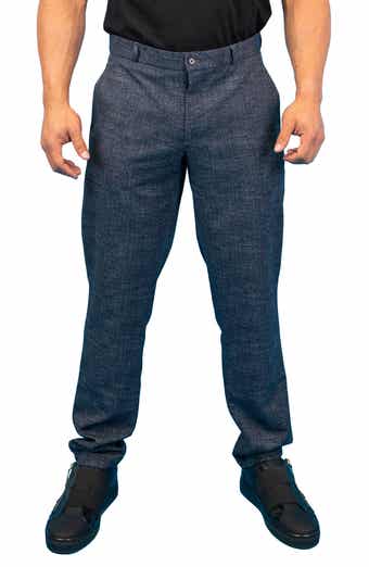 Waves Blue Stretch Flat Front Pants