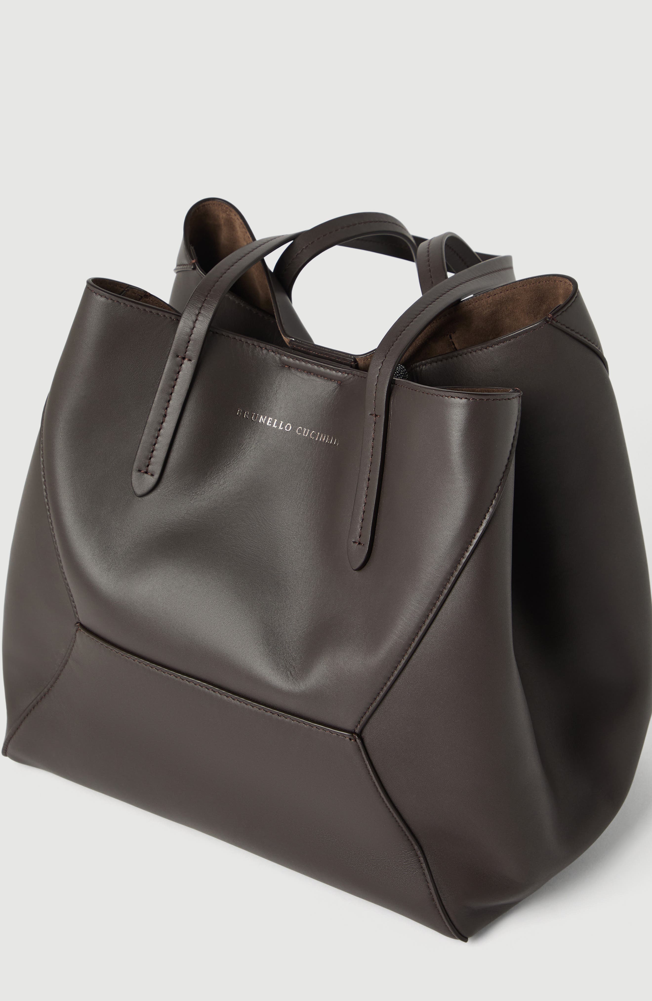 Brunello Cucinelli Calfskin BC Duo bag, Alternate, color, 