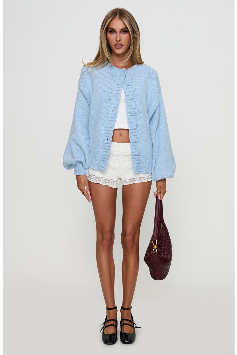 Edern Cotton Blend Cardigan, Alternate, color, BLUE