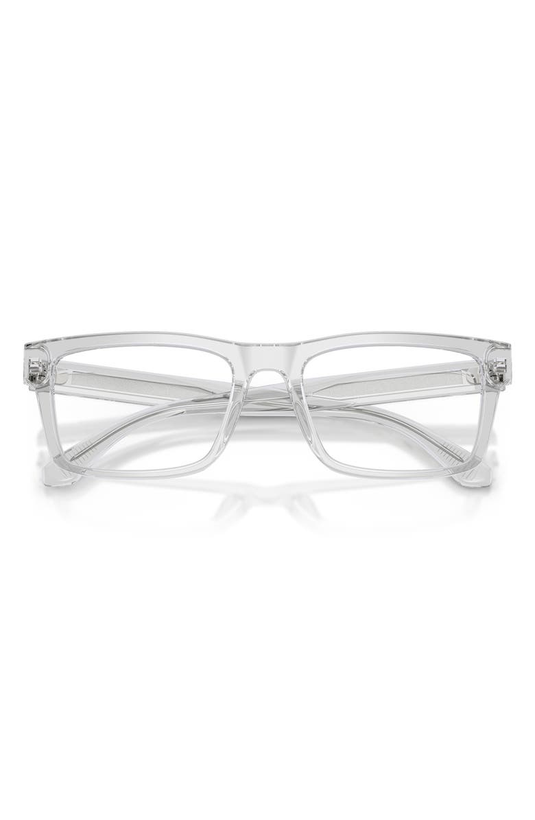 Emporio Armani 54mm Rectangle Optical Glasses, Alternate, color, Shiny Crystal / Demo Lens