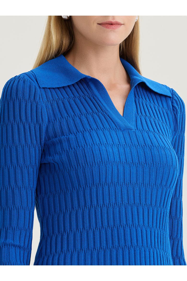 Raised Geometric Soft Knit Tunic, Alternate, color, Aegean Blue
