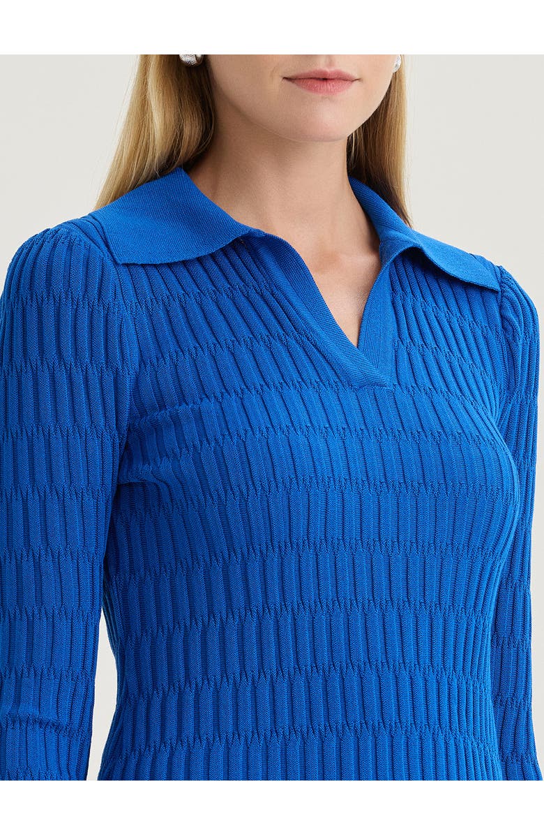 Misook Raised Geometric Soft Knit Tunic, Alternate, color, Aegean Blue