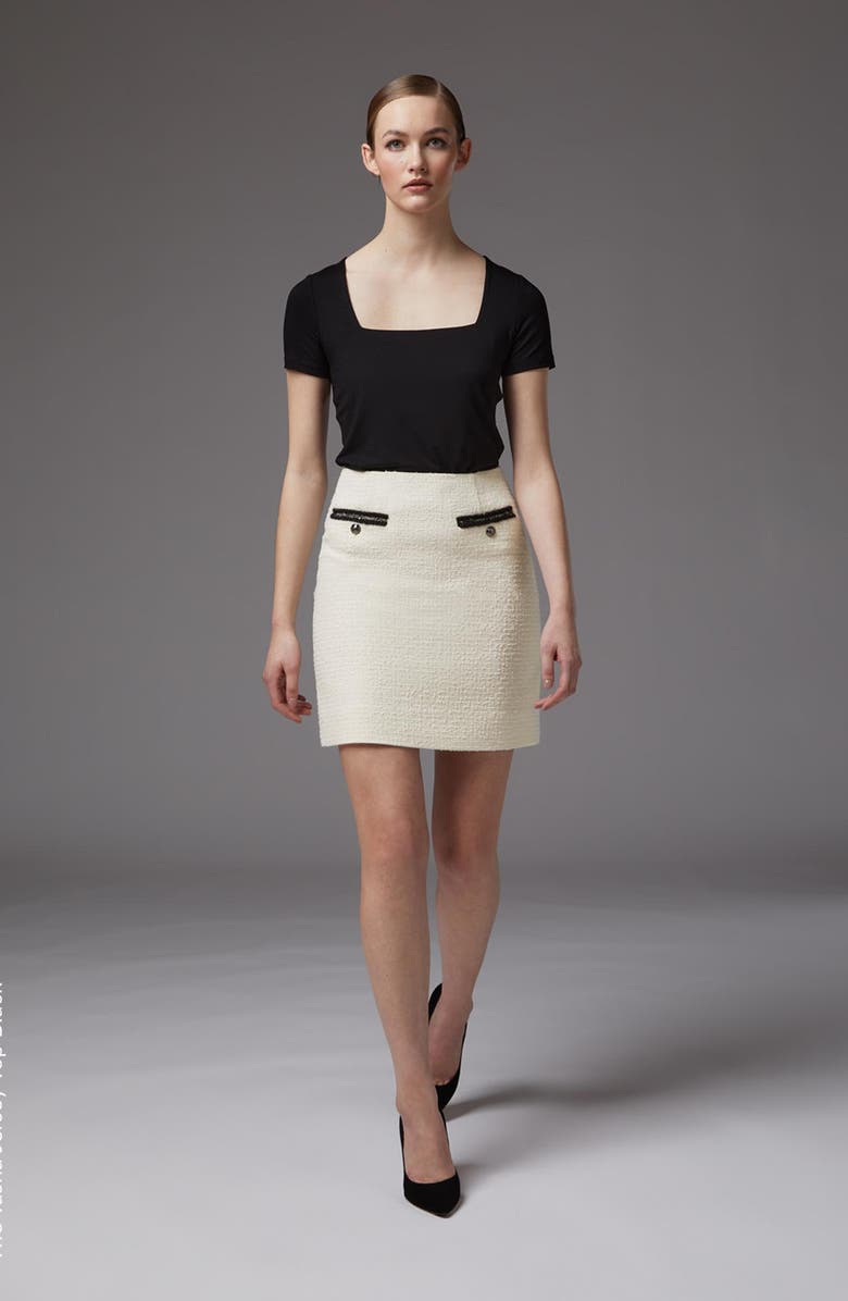 LK Bennett Tasha Square Neck Top, Alternate, color, Black