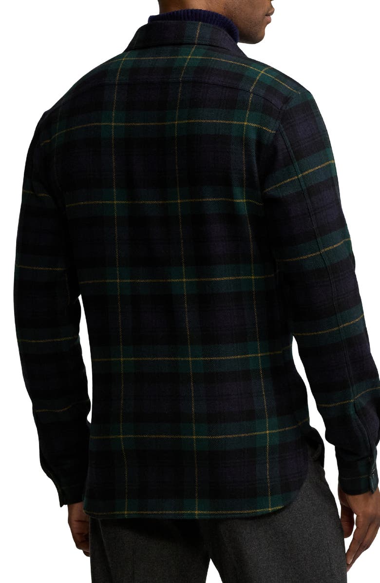 Ralph Lauren Purple Label Plaid Wool & Cashmere Flannel Button-Up Shirt, Alternate, color, 