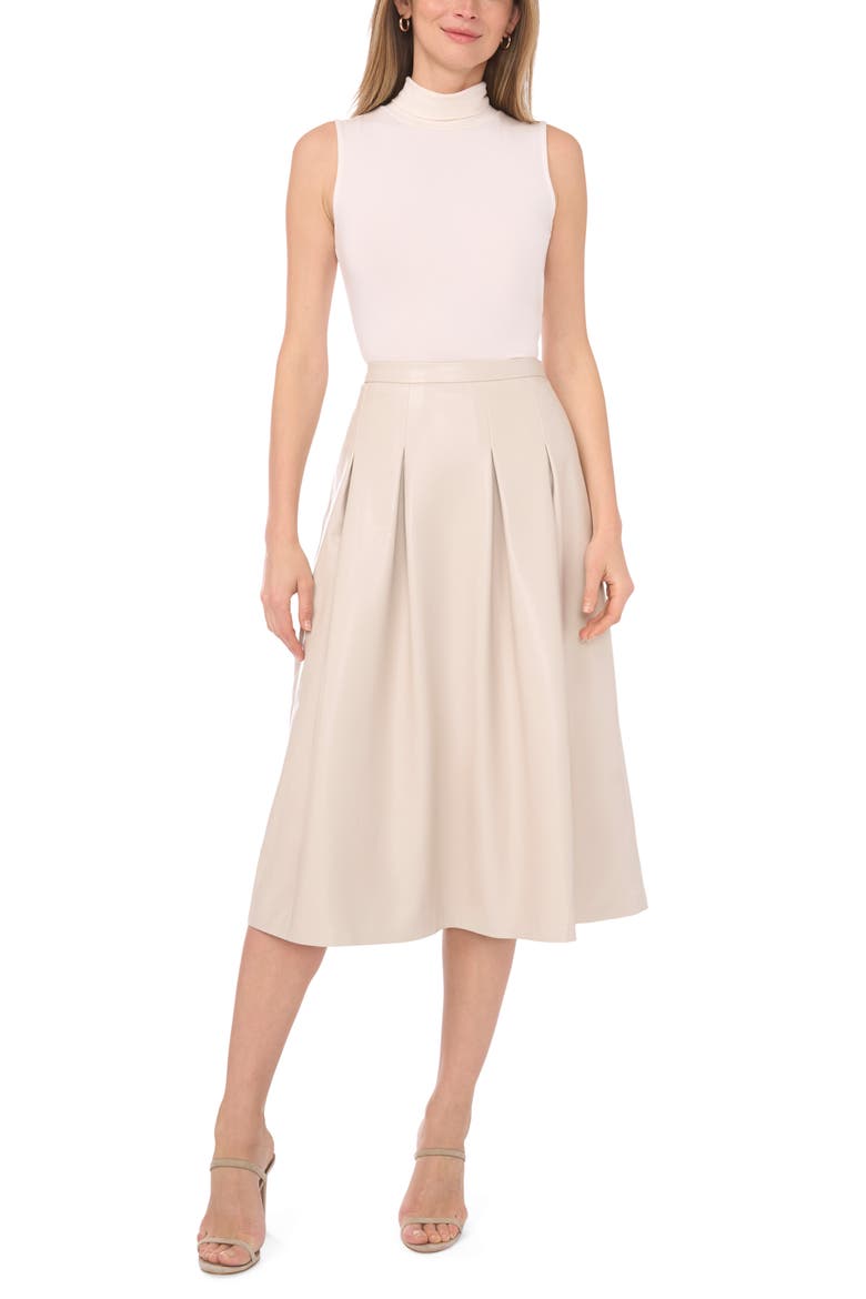 Faux Leather Skirt, Alternate, color, MOONBEAM