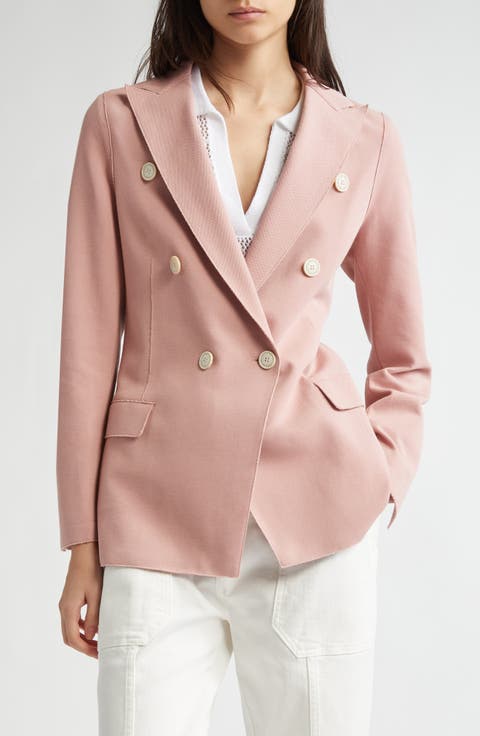 Single Breasted Cotton Blend Blazer