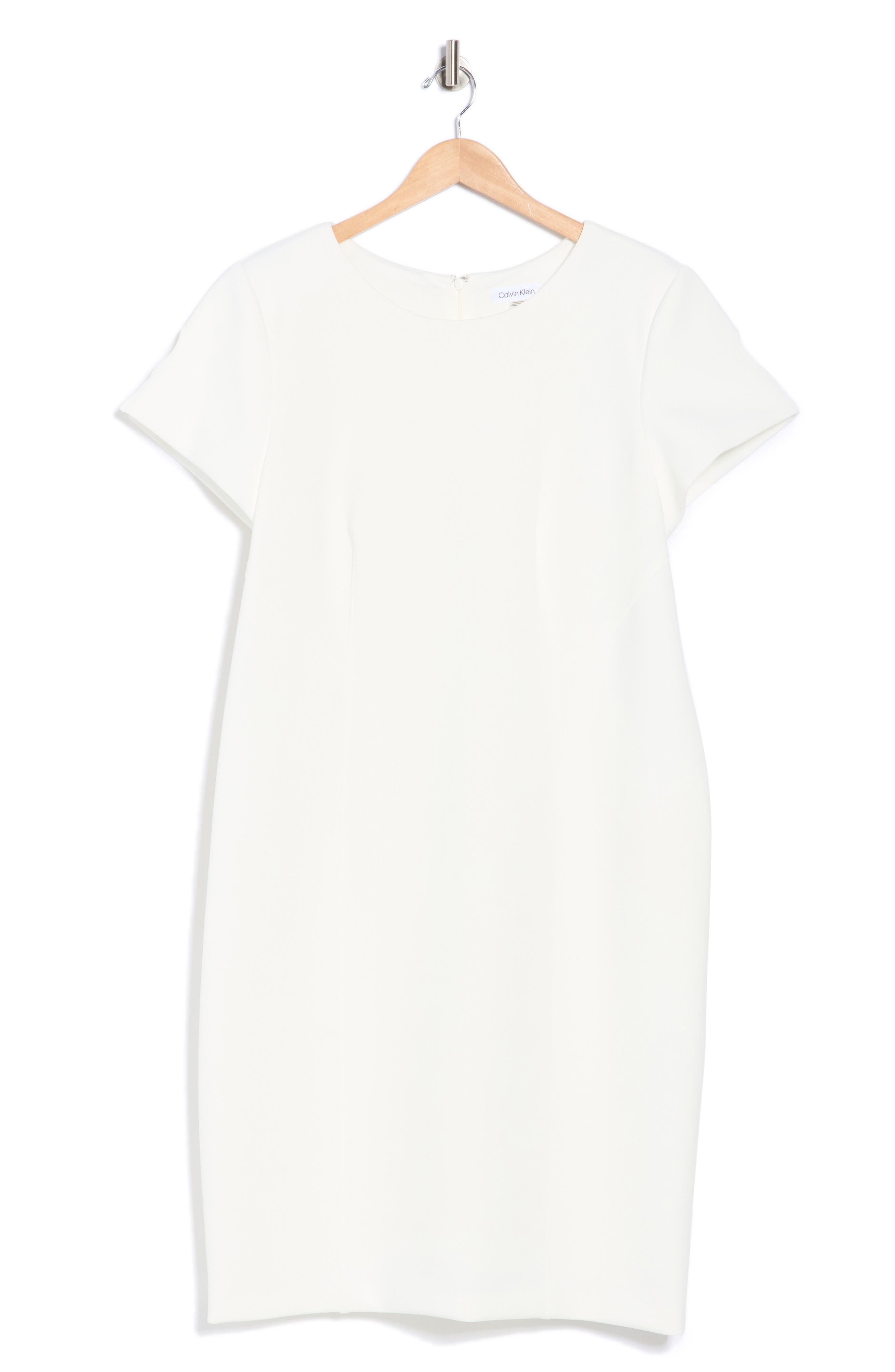 Calvin Klein Short Sleeve Scuba Knit Sheath Dress