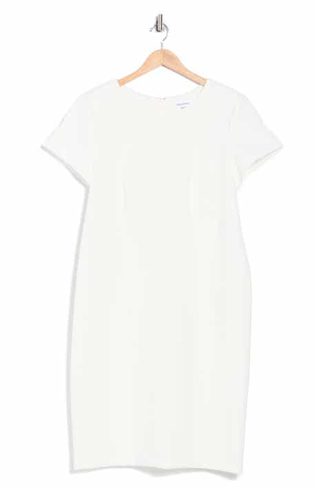 Calvin Klein Short Sleeve Scuba Knit Sheath Dress