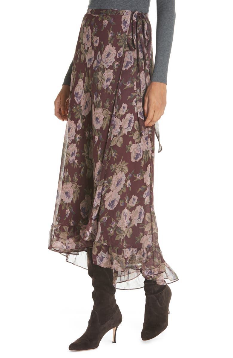 Polo Ralph Lauren Alina Midi Silk Wrap Skirt, Alternate, color,