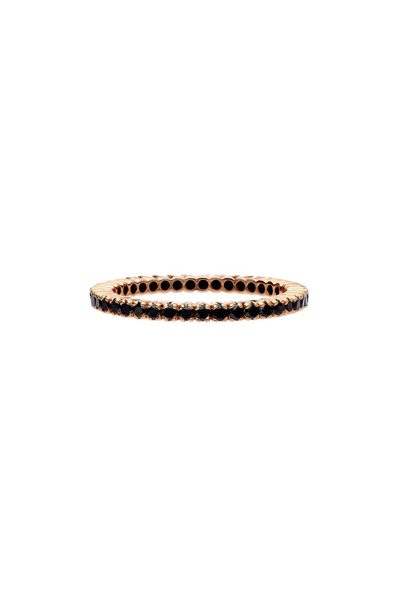 Prong Set Diamond Eternity Band, Main, color, ROSE GOLD/ BLACK DIAMOND